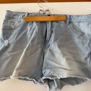 Aeropostale Faded Blue Frayed Jean Shorts